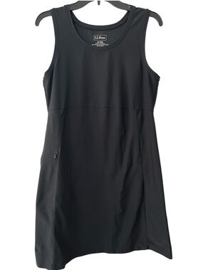 LL Bean Black Sleeveless  Athletic Dress Side Zip Pocket Size Medium Regular